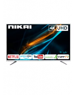 تلفزيون LED ذكي مقاس 70 بوصة بنظام أندرويد وجودة 4K بدقةٍ فائقة الوضوح وإطار من المعدن UHD70SLED أسود/ فضي